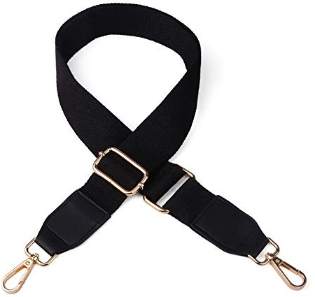 NOTAG Taschengurt-Ersatz, verstellbarer breiter Schultergurt, Ersatz, Crossbody-Geldbörsenriemen, Schwarz , S