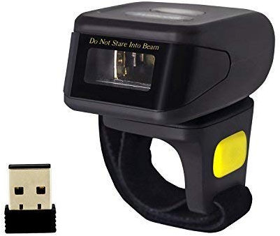 Alacrity Wearable 1D 2D Wireless Barcode Scanner, Bluetooth 2,4 GHz Wireless USB Wired 3 in 1, tragbarer Mini Ring Barcode Leser für Windows, Android, iOS