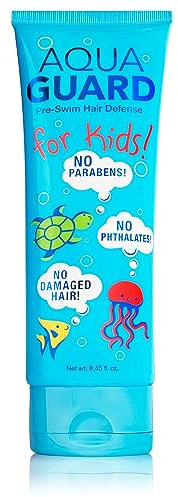 AQUA GUARD Pre-Swim Hair Defense For Kids | Chlorine Protection + Tangle Control for Pool Days | Made in California | Color Safe, Leaves Hair Smelling Great | 8.45 oz