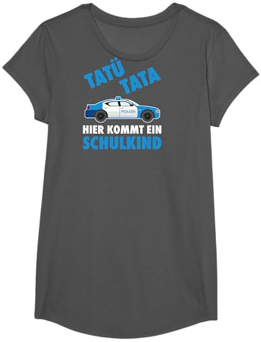 Schule Einschulung Schulkind 2024 Polizei Schultüte Junge T-Shirt