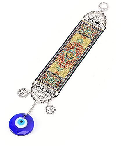 Atyhao Decoración de Mal de Ojo, Azul Turco Protector de Ojo Malvado para Colgar en la Pared, Adorno de Amuleto, Afortunado, Exquisito, Duradero, protección de Mano de Obra, Adorno(Oro)
