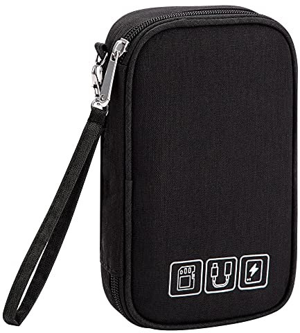QIMEI-SHOP Tasche Elektronische Wasserdicht Kabeltaschen Klein Kabel Zubehör Organizer Tasche für Handy Ladekabel Powerbank USB Sticks 18.5 * 11.5 * 2.5cm