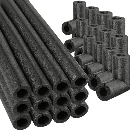 8 Pack Elbow Pipe Insulation Foam Tube Outdoor Wrap Black Pipe Covers Elbow Insulation Tubing Water Foam Covers for Outdoor Winter Irrigation, Sprinkler (3/4 Inch)