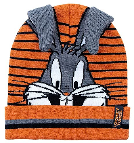 Cerda Unisex Kinder Jacquard Looney Tunes Bugs Bunny Strickmütze Baskenmütze, Orange, Einheitsgröße