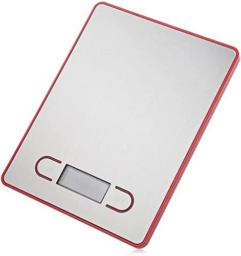 Balances électroniques Balance de cuisine numérique, 11lb/5000g balance alimentaire électronique, balance avec écran LCD, gramme précis, design fin, pour la maison, la cuisine (rouge 5kg/1g)