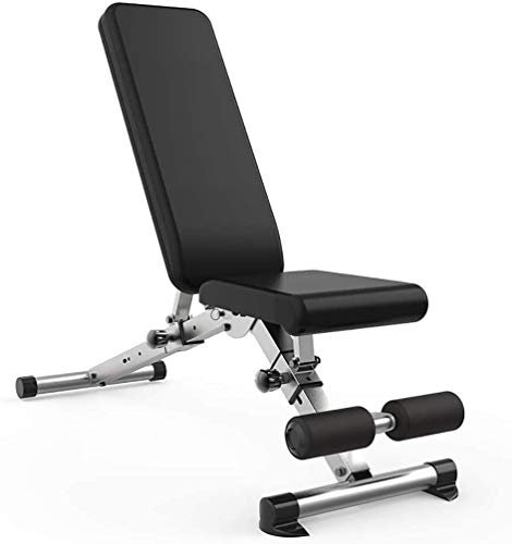 Hantelbank, Trainingsbank, Hantelbank, Hantelbank, 60 mm Rückenpolster, 6-fach winkelverstellbar, Utility-Hantelbank, Heim-Fitnessstudio, Verwendung von Fitnessgeräten – Neigung/Gefälle/Sit-