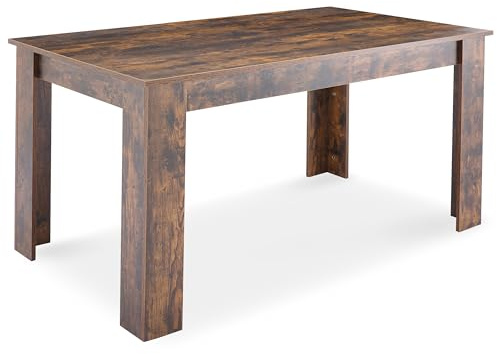 Wooden Dining Table, Kitchen Table, 120 x 80cm Rutsic Table Top Rectangle Dining Tables, 4 Seater For Dining Room, Kitchen, Living Room, Furniture 120L x 80W x 75H cm