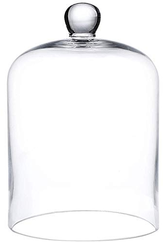 LTLYLGEGE 4.72X8.46H Inches Thickened Glass Display Dome Cloche for Candle Cover, Candle Dome with Top Handle, Clear Glass Dome Cloche for Dispaly