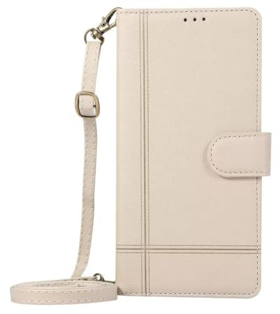 TUUNKMUY Handyhülle für Samsung Galaxy S20 FE, Handykette Hülle mit Band Case, Leder Klapphülle Handytasche Schutzhülle Magnet mit Umhängen Ständer für Samsung Galaxy S20 FE,Khaki