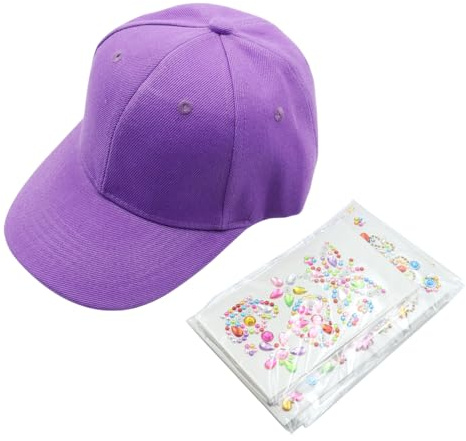 Hsthe Sea Baseball Keps gör det själv, dekorera individuell baseballkeps med ädelstensdekaler för födelsedagspresent, Baseball Keps Craft Kit - Lila