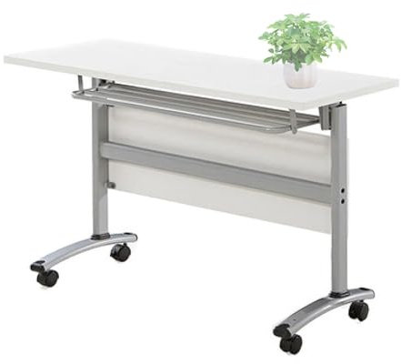 Klappbarer Tisch Besprechungstisch, Mobiler Konferenztisch klappbar, mit 360° Leisen Feststellrädern Für Konferenzräume, Rechteckige Multifunktionstisch Desk für Büro und Trainingsraum