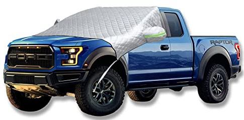 Winter Pickup Truck windscreen and Side Window Snow Cover, Large Size Thickened Protective Layer Frost Cover,Summer Sun Protection car Clothes，Magnet Car Cover Suitable for Most Cars