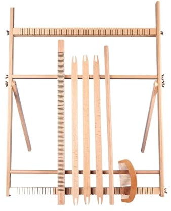 AMENGJ Strickliesel Erwachsene Großes Webstuhl-Set for Anfänger mit Ständer, Gobelin, handgefertigt, gewebt, Wandkunst, Webrahmen, Webstuhl, Strickwerkzeuge(16 * 22 cm)