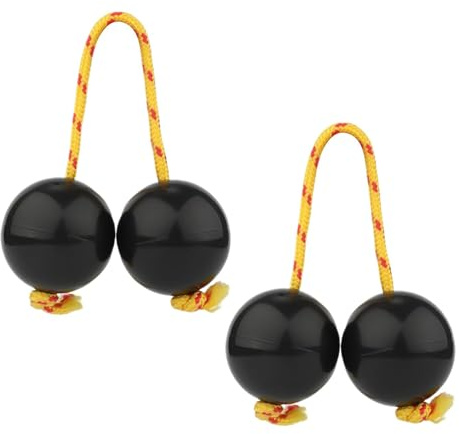 Shaker de sonajero africano, Bola rítmica Kashaka Instrument Instrumento | 2 par de bolas de percusión de mano de ABS, calabaza doble de huevo de música para , bodas