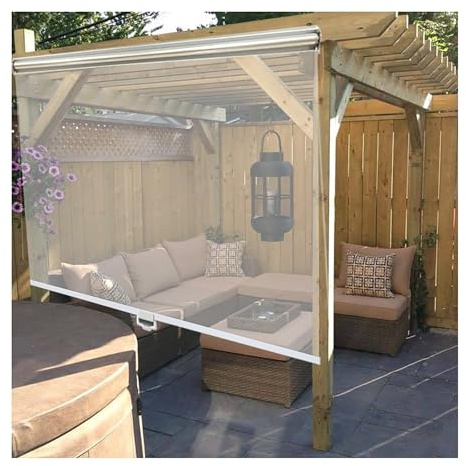 Tende a rullo in PVC trasparente senza fili,Tapparella avvolgibile impermeabili,per bagno,cucina,pergola,carrello portavivande mobile,facili da pulire,resistenti (WxH:130x230cm/51.1x90.5in)