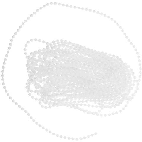 ABOOFAN Catena di Perline per Tende a Rullo e Tende Cellulari in Pom, con Connettori, Bianca, per Riparazioni Fai da Te