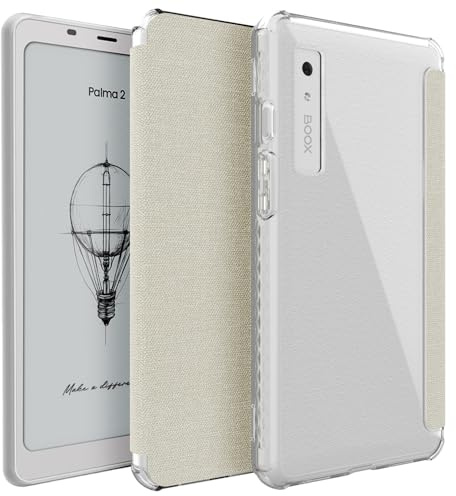 TUDIA SKN FLIP V2 - Funda diseñada para Onyx Boox Palma 2, tecnología mejorada de encendido y apagado automático, parte trasera de TPU transparente delgada a prueba de golpes con cubierta de piel