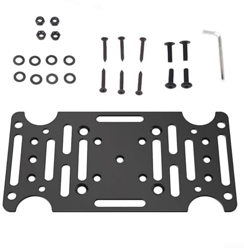 HpLive Support de montage pour boîte aux lettres - Plaque métallique lourde pour poteaux en bois ou poteaux creux de 4 x 4 - 10,78 x 5,6 - Noir