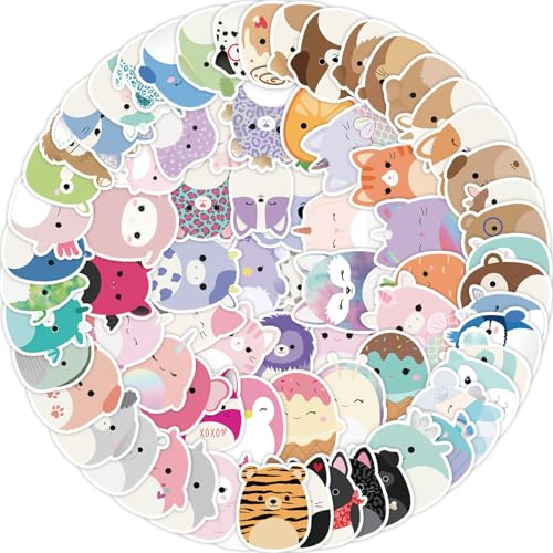 EDLMKM Stickers, 100Pcs Cute Animals Sticker, Cartoon Laptop Stickers, Waterproof Vinyl Laptop Stickers, Phone, Water Bottle, Crafts, Skateboard, Luggage, Stickers for Children, Cute Stickers