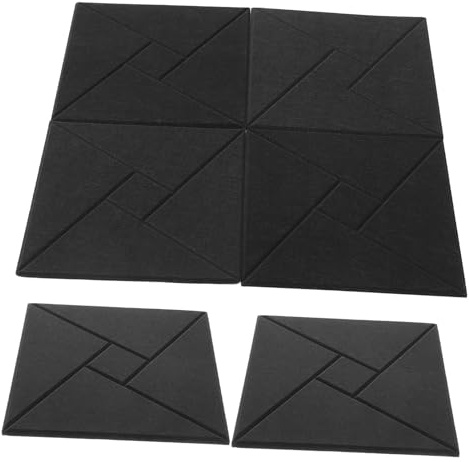 Toddmomy 6pcs Self-adhesive Soundproof Panel Polyester Fiber Acoustic Mat for Bedrooms and Home Theaters Sound Absorption Isolation