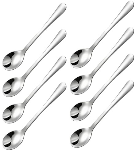 8 Pcs Mini 304 Stainless Steel Tiny Spoons for Spice Jars, Small Size 7.5cm Spice Scoops for Salt, Sugar, Coffee, Powder, Dessert, Caviar, Cute Small Fun Little Scoops Rustproof Dishwasher