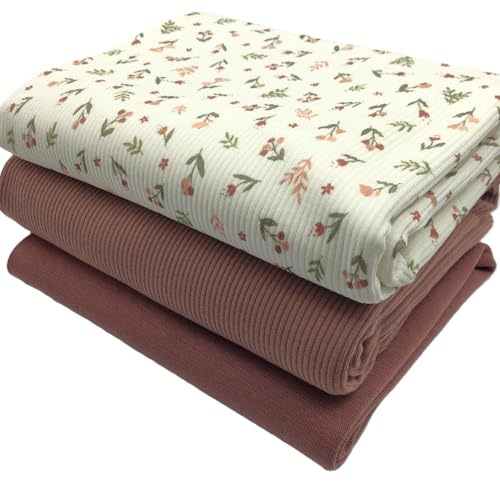 Stoffpaket Jersey-Paket Ribstrick Jersey | Rippenjersey | schmale Rippen | viele Designs | Ökotex (Tulpen)