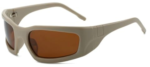 Cat Eye-solglasögon för kvinnor, punk, sport, retro, män, utomhus, körglasögon, UV400 (beige, kaffe, te)