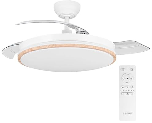 LEDUNI Ventilador con Luz LED 72w 7590LM con mando a distancia CCT