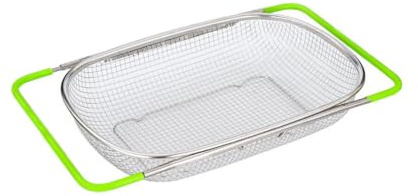Panier de vidange d ' évier de cuisine, panier de passoire extensible en acier inoxydable pour le rinçage des produits et la préparation des repas quotidiens
