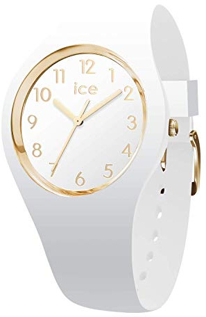 ICE-WATCH - Ice Glam White Gold Numbers - Montre Blanche pour Femme avec Bracelet en Silicone - 014759 (Small)