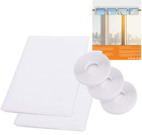 2 Pack Mosquito Net for Windows, PHOGARY [Upgrade] Fly Window Screen Mesh Insect Netting 1.5m x 2m Bug Bee Mosquito Protector with 3 Rolls Self-Adhesive Tapes [10mm Wide] White
