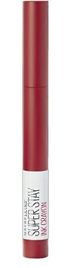 Maybelline New York Lippenstift Matt Lange Haltbarkeit SuperStay Ink Crayon Tono 45 Hustle in Heels Rot