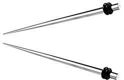 KJM FASHION 2 Stk Steel Taper schwarzen O-Ringen Piercing Schmuck
