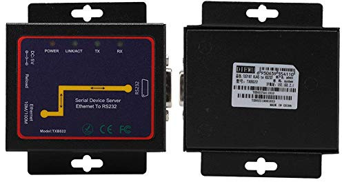 Tangxi Einfacher serieller RJ45-zu-RS232-Server, 1 Port RS-232/485/422-Seriell-zu-/IP-Ethernet-Konverter, BT-N2000RS-Server für Drucker, PC