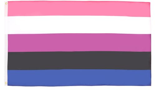 AZ FLAG Drapeau LGBT fierté genderfluid 150x90 cm Polyester Léger 2 Œillets | Usage intérieur Drapeau décoratif fluide dans le genre coutures doubles et bords renforcés avec œillets métalliques