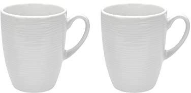 Geneviève Lethu Dinnerware Porcelain Mugs, Set of 2, 300ml, White