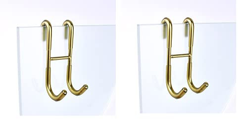 U/D Kunststoff-getauchter S-Haken, Mehrzweck-Doppelhaken, nicht perforiert, kupferfarben, Glashaken, nagelfreier Haken (Kupfer, 2 Stück).