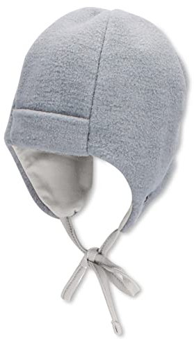 Sterntaler Baby Mädchen Mütze Melange - Kappe Kinder aus Microfleece (Recycelt) Mit Bindeband - Rauchgrau, 35