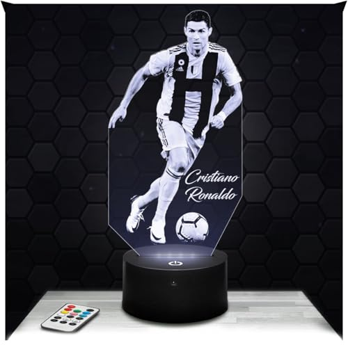 Lampephoto.fr - Cristiano Ronaldo Fußballspieler 3D Lampe, Touch Nachtlicht, Cr7 fanartikel, Fußball Dekoration, Fußball Geschenk, 3D Led Illusion Geschenkidee Weihnachten Geburtstag TOP