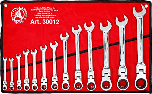 BGS Diy 30012 - Jeu de clés mixtes à cliquet - têtes flexibles - 8-32 mm - 13 pièces