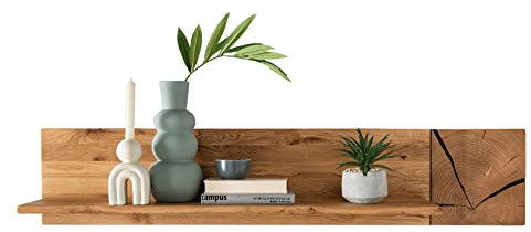 Woodroom Wandregal Mori Eiche massiv geölt mit Ablage