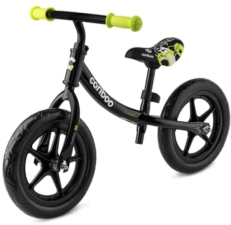 cariboo Classic Laufrad Für Kinder 2 Räder Lauflernrad Verstellbar Robust Leicht 2 Bis 5 Jahre 12 Zoll Räder Neon