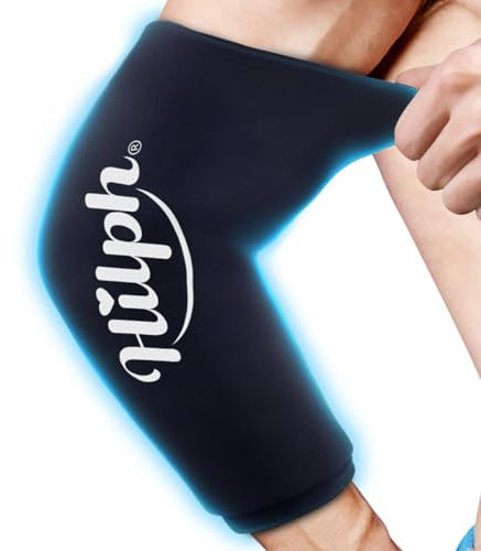 Hilph Elbow Ice Pack for Tendonitis, Wearable Cold Compression Sleeve for Tennis Elbow & Golfers Arm Ice Pack Wrap for Sport Injuries, Ice Gel Wrap for Knee Calf Elbow - Large