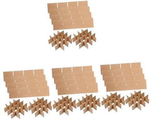 OUNONA 4sets Cardboard Box Dividers Packing Inserts for Safe Transporting Glassware and Dishes Moving Box Organizers for Fragile Item Protection