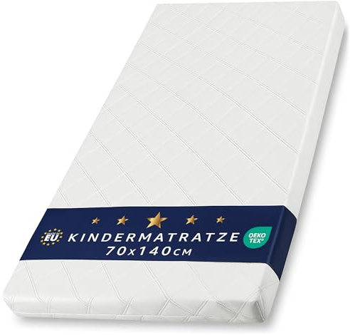 Totsy Baby Matelas Bebe 70x140 cm pour Enfant lit et Voyage - Bébé Respirant roulé Matelas en Mousse avec Lavable Housse pour Lits Sol ou Berceau 70 x 140 Oeko-Tex