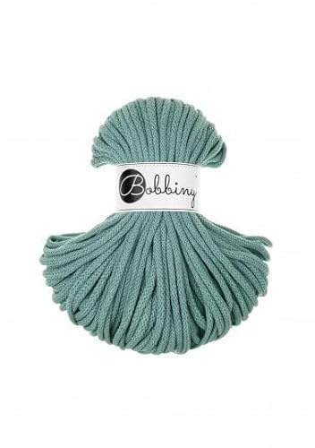 Premium Baumwoll-Flechtschnur - 5mm x 50m - Vielseitige Makramee-Kordel für Stricken, Weben, DIY-Basteln und Heimdekoration - Hochwertige Bunte Bastelschnur - Duck Egg Blue