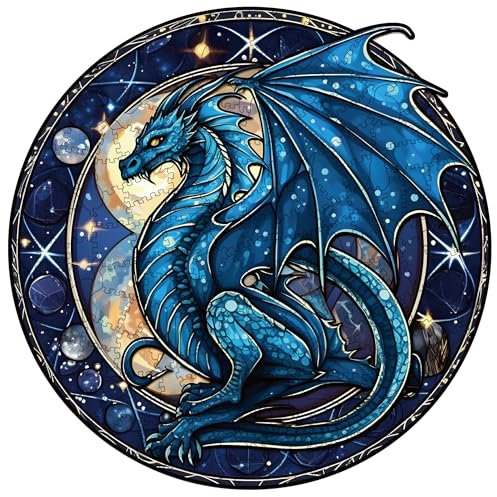 Holzpuzzle Erwachsene, Drache Holzpuzzles 200 Teile, Einzigartiges Tierform Holz Puzzle, Kreatives Weihnachten Geschenke für Teenager und Erwachsene Diamant-Malset