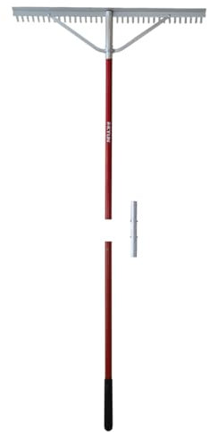 KYLIN 36 Inch / 36 Tines Aluminum Landscape Rake with 66 Inch Extra-Long Handle, Versatile Rake for Lawn Care,Loosening Soil, Weeding, Leveling Gravel, Beach Sand - Lighweight & Rust - Proof