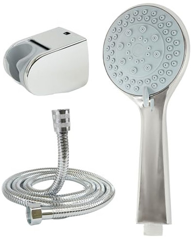 AKOKAN® Alcachofa de Ducha con Manguera 5 Velocidades - Kit Completo con Soporte y Manguera | Teléfono de Ducha para Baño de Fácil Instalación | Todo lo que necesitas para disfrutar este verano.