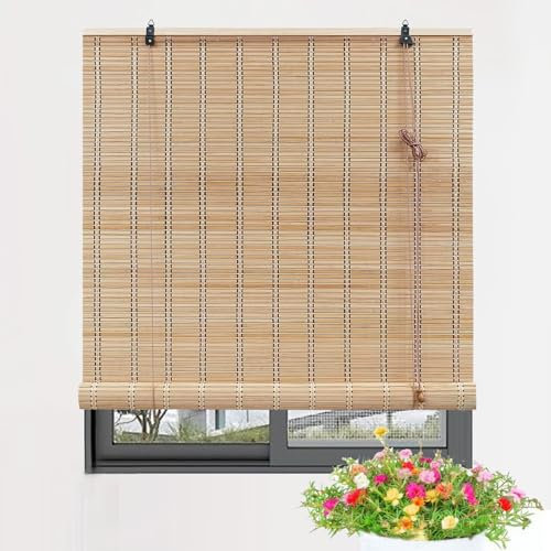 Natürlicher Bambus-Vorhang für Fenster, für Innen- und Außenbereich, Verdunkelung, individuelle Größe, 150 x 120 cm